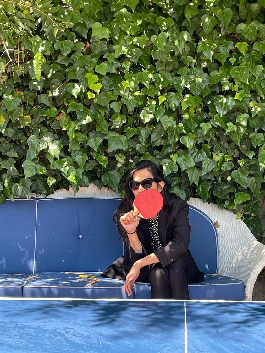 Table tennis at the Chateau Marmont.